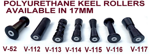 KEEL ROLLERS- 190MM TO 205MM POLYURETHANE ROLLER WITH 17MM BORE.