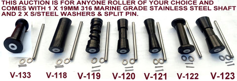 KEEL ROLLER POLYURETHANE WITH 19MM SHAFT.