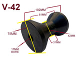 KEEL ROLLER WITH 2 X END CAPS AND 16MM BOLT FOR BOAT TRAILERS