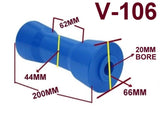 KEEL ROLLER- 200MM  POLYETHYLENE + BRACKET+'U' BOLT+ 2 X END CAPS +19MM HEX BOLT