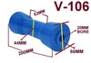 KEEL ROLLER- 200MM  POLYETHYLENE BOAT ROLLERS + 'C' BRACKET + 19MM SHAFT