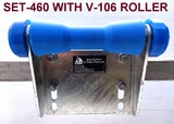 KEEL ROLLER- 200MM  POLYETHYLENE + BRACKET+'U' BOLT+ 2 X END CAPS +19MM HEX BOLT