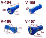 KEEL ROLLER- 200MM  POLYETHYLENE BOAT ROLLERS + 'C' BRACKET + 19MM SHAFT