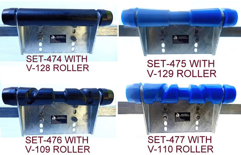 KEEL ROLLER WITH POLYURETHANE ROLLER + BRACKET + 2 X END CAP +19MM BOLT