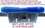 KEEL ROLLER WITH POLYURETHANE ROLLER + BRACKET + 2 X END CAP +19MM BOLT