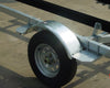 MUDGUARD-GALVANISED STEEL FOR SINGLE AXLE + NON SKID STEP TO SUIT 13"& 14" WHEELS