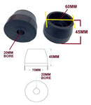 KEEL ROLLER- 200MM + 'C' BRACKET+ 2 X FULL COVER END CAPS +19MM HEX BOLT