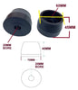 KEEL ROLLER- 200MM + 'C' BRACKET+ 2 X FULL COVER END CAPS +19MM HEX BOLT