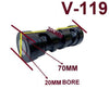 KEEL ROLLER- 200MM + 'C' BRACKET+ 2 X FULL COVER END CAPS +19MM HEX BOLT