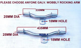 2 SETS OF WOBBLY ROLLER  WITH 16MM PIVOT BOLT AND ROCKING ROLLER ARM WITH FIXED HEIGHT FOR BOAT TRAILERS.