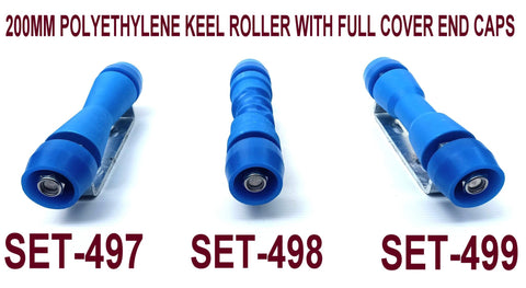KEEL POLYETHYLENE ROLLER- 200MM + BRACKET+2 X FULL COVER END CAPS +19MM HEX BOLT