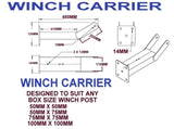BOAT TRAILER WINCH CARRIER HEADS FOR WINCH POST WITH S/STEEL HEX BOLT