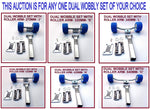WOBBLY ROLLER SUPER HEAVY DUTY SETS FOR BOAT TRAILERS WITH BLUE WOBBLE ROLLERS.