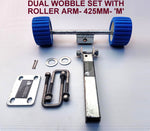 WOBBLY ROLLER SUPER HEAVY DUTY SETS FOR BOAT TRAILERS WITH BLUE WOBBLE ROLLERS.