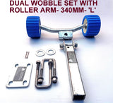 WOBBLY ROLLER SUPER HEAVY DUTY SETS FOR BOAT TRAILERS WITH BLUE WOBBLE ROLLERS.