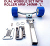 WOBBLY ROLLER SUPER HEAVY DUTY SETS FOR BOAT TRAILERS WITH BLUE WOBBLE ROLLERS.