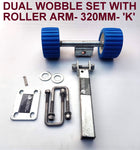WOBBLY ROLLER SUPER HEAVY DUTY SETS FOR BOAT TRAILERS WITH BLUE WOBBLE ROLLERS.