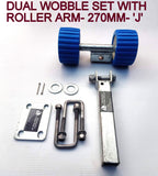 WOBBLY ROLLER SUPER HEAVY DUTY SETS FOR BOAT TRAILERS WITH BLUE WOBBLE ROLLERS.