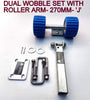 WOBBLY ROLLER SUPER HEAVY DUTY SETS FOR BOAT TRAILERS WITH BLUE WOBBLE ROLLERS.