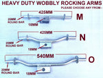 SUPER HEAVY DUTY DUAL WOBBLY SETS FOR BOAT TRAILERS WITH BLACK WOBBLE ROLLER