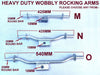 SUPER HEAVY DUTY DUAL WOBBLY SETS FOR BOAT TRAILERS WITH BLACK WOBBLE ROLLER