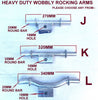 SUPER HEAVY DUTY DUAL WOBBLY SETS FOR BOAT TRAILERS WITH BLACK WOBBLE ROLLER