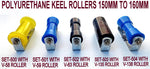 KEEL- POLYURETHANE ROLLERS -150MM TO 155MM WITH 'C' BRACKET FOR BOAT TRAILERS