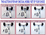 SUPER HEAVY DUTY DUAL WOBBLY SETS FOR BOAT TRAILERS WITH BLACK WOBBLE ROLLER