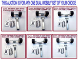 SUPER HEAVY DUTY DUAL WOBBLY SETS FOR BOAT TRAILERS WITH BLACK WOBBLE ROLLER