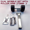 SUPER HEAVY DUTY DUAL WOBBLY SETS FOR BOAT TRAILERS WITH BLACK WOBBLE ROLLER
