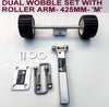 SUPER HEAVY DUTY DUAL WOBBLY SETS FOR BOAT TRAILERS WITH BLACK WOBBLE ROLLER