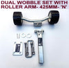 SUPER HEAVY DUTY DUAL WOBBLY SETS FOR BOAT TRAILERS WITH BLACK WOBBLE ROLLER