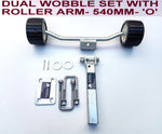 SUPER HEAVY DUTY DUAL WOBBLY SETS FOR BOAT TRAILERS WITH BLACK WOBBLE ROLLER