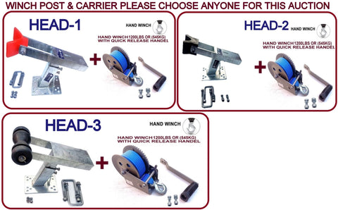 JET SKI Or SMALL TO MEDIUM BOAT WINCH POST + CARRIER + 1200LBS WINCH + SNUB