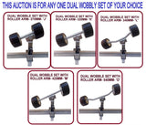 BOAT TRAILER DUAL WOBBLY SUPER HEAVY DUTY SETS FOR BOAT TRAILERS WITH BLACK WOBBLE ROLLER