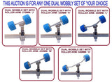 BOAT TRAILER DUAL WOBBLY SUPER HEAVY DUTY SETS FOR BOAT TRAILERS WITH BLUE WOBBLE ROLLER X 2