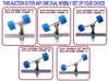 BOAT TRAILER DUAL WOBBLY SUPER HEAVY DUTY SETS FOR BOAT TRAILERS WITH BLUE WOBBLE ROLLER X 2
