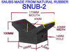 SNUB/V-BLOCK FOR BOAT TRAILERS MADE FROM NATURAL RUBBER