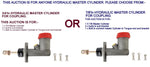 Trailer Hydraulic Master Cylinder  3/4" OR 7/8" for Boat trailer Coupling
