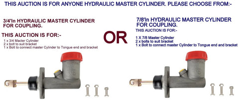 Trailer Hydraulic Master Cylinder  3/4" OR 7/8" for Boat trailer Coupling