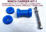 BOAT TRAILER WINCH CARRIER HEADS FOR WINCH POST WITH S/STEEL HEX BOLT