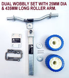 DUAL SUPER HEAVY-DUTY ASSEMBLY WITH BLUE WOBBLE ROLLER FOR BOAT TRAILERS