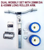 DUAL SUPER HEAVY-DUTY ASSEMBLY WITH BLUE WOBBLE ROLLER FOR BOAT TRAILERS