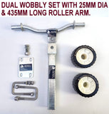 DUAL SUPER HEAVY-DUTY ASSEMBLY WITH BLACK WOBBLE ROLLER FOR BOAT TRAILERS