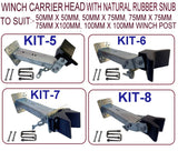 WINCH POST(70MM X 70MM) + CARRIER + WINCH(3000LBS) WITH NATURAL RUBBER SNUB