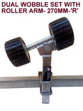 WOBBLE ROLLER DUAL  ASSEMBLY WITH BLACK WOBBLE ROLLER FOR BOAT TRAILERS