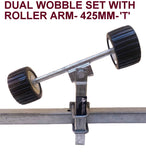 WOBBLE ROLLER DUAL  ASSEMBLY WITH BLACK WOBBLE ROLLER FOR BOAT TRAILERS