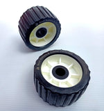WOBBLE ROLLER DUAL  ASSEMBLY WITH BLACK WOBBLE ROLLER FOR BOAT TRAILERS