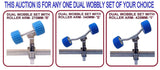 WOBBLE ROLLER DUAL  ASSEMBLY WITH BLUE WOBBLE ROLLER FOR BOAT TRAILERS