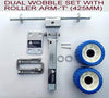 WOBBLE ROLLER DUAL  ASSEMBLY WITH BLUE WOBBLE ROLLER FOR BOAT TRAILERS